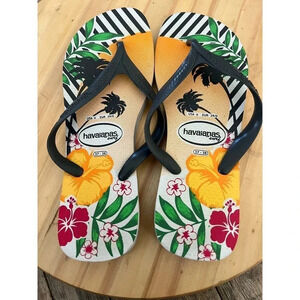 Havaianas Men's Floral Print Flip Flop Flat Sandals Size US 6
